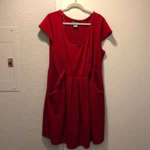 Red Knit dress with Pockets!